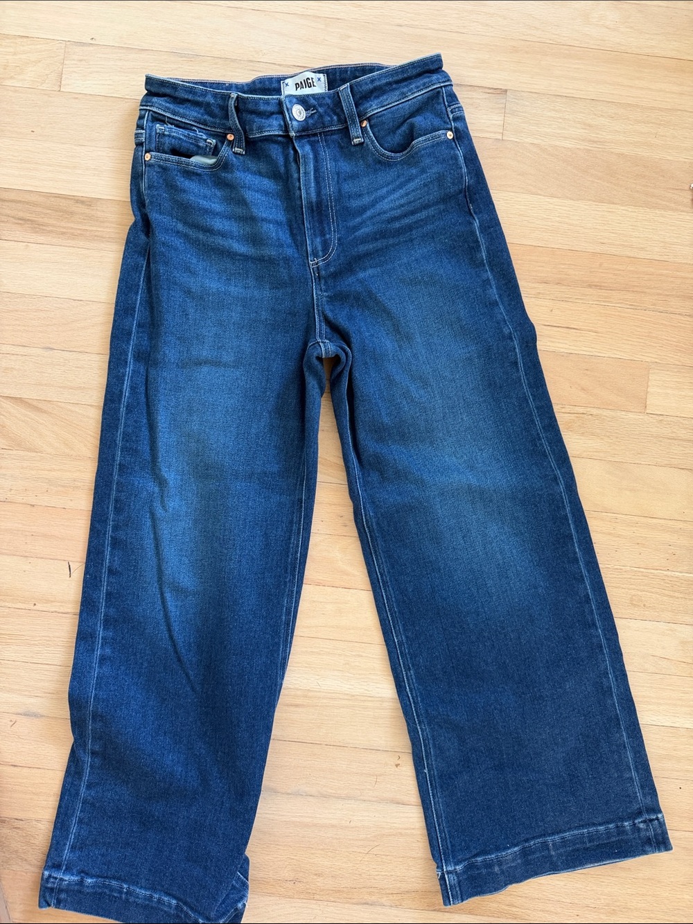 PAIGE women’s Anessa Indigo Relaxed Wide-Leg Jeans 27